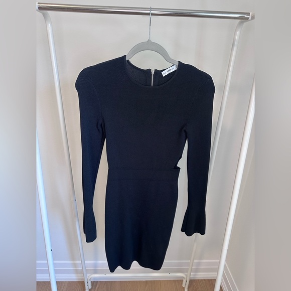 ZARA Ribbed Knit Bell Sleeve Dress In Black – Size Small – Gently Worn - Picture 2 of 3